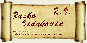 Raško Vidaković vizit kartica